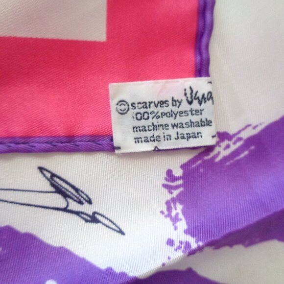 Vera Neumann Pink Purple Butterflies Woman's Scarf - Picture 3 of 3